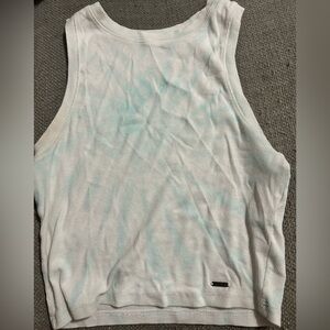 Hollister White and Light Blue Tank Top
